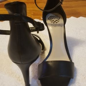 Vince Camuto black  court ankle strap sandal
